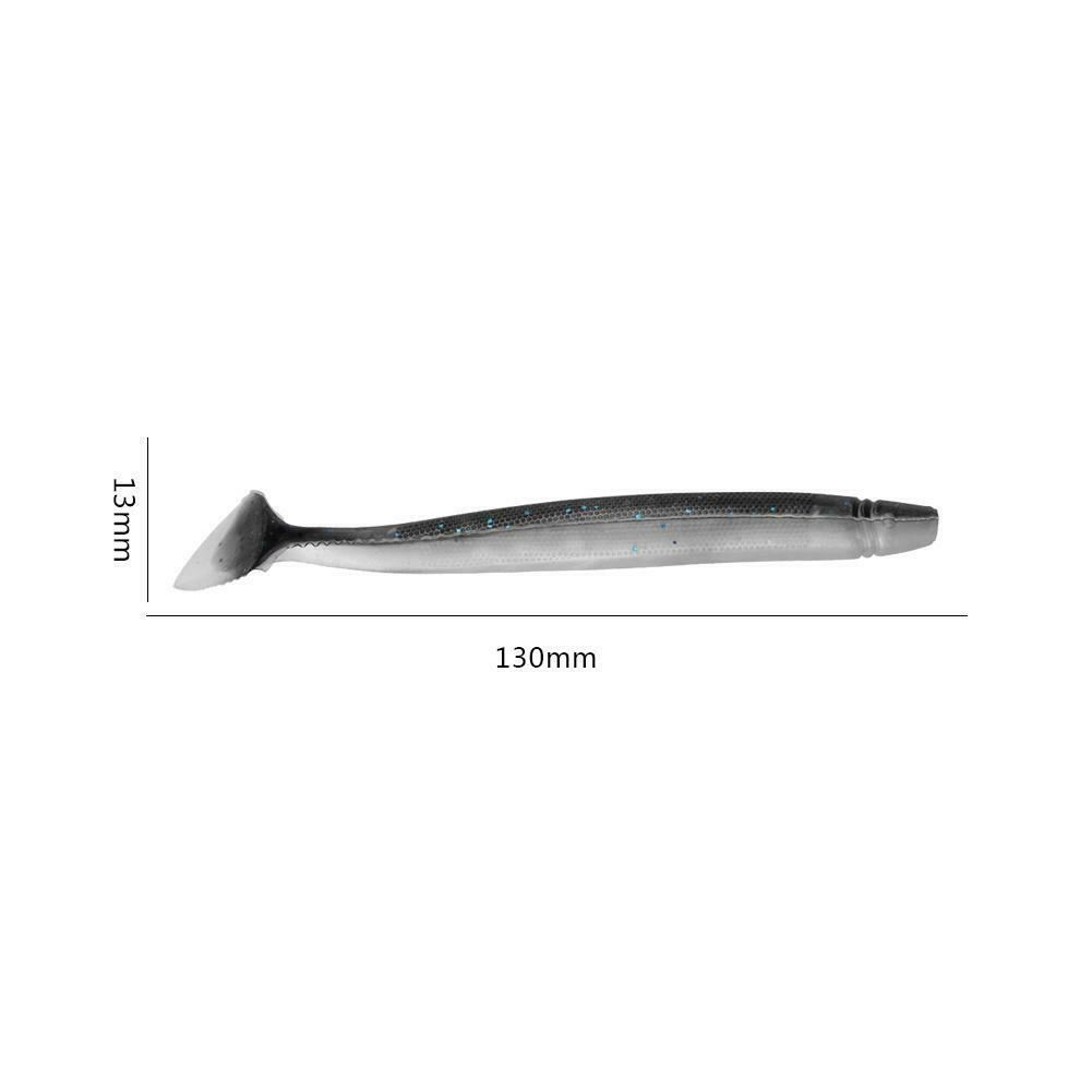9g/13cm T Tail Soft Fishing Lure Paddle Tail Artificial Bait Fishing Tackle @