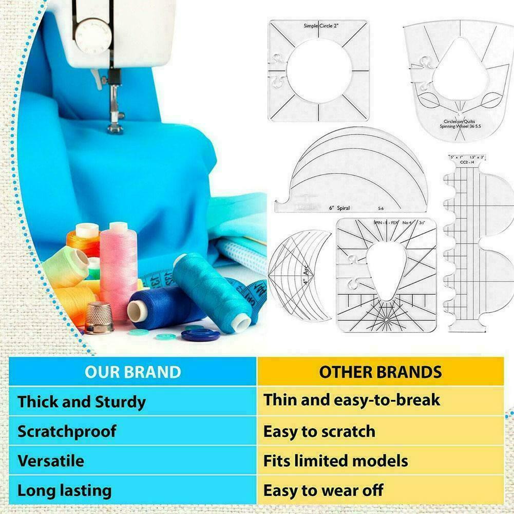 6Pcs Quilting Template Home Stencil Free Motion Reusable For Machine Hot X6A4