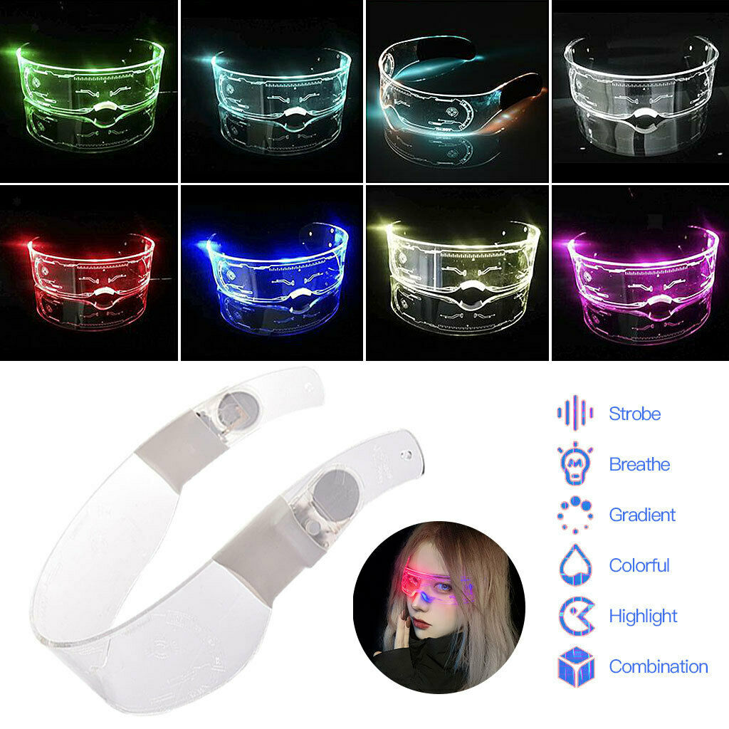 LED Light up Glasses Glowing Luminous Eyewear for Men Women Music Party