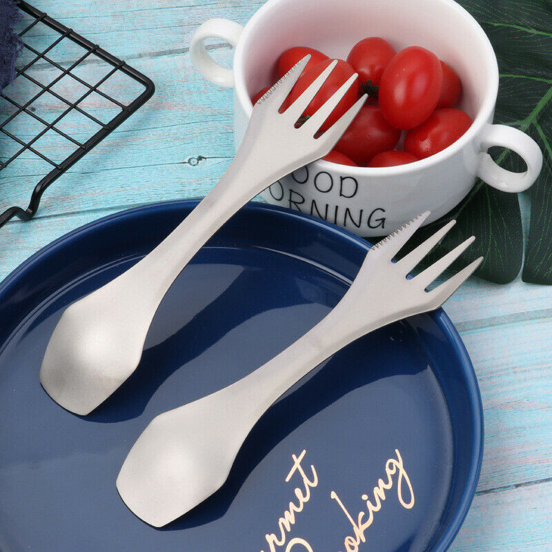 3 in 1 Titanium Spoon Fork Outdoor Mini Ultralight Titanium CutleryBDAU