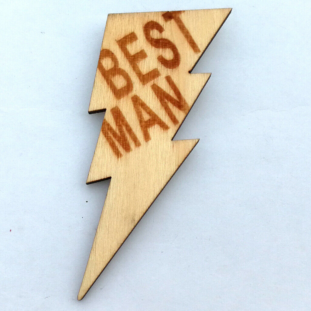 Best Man Wooden   Style Men's Brooch Groom Badge for Rustic Wedding