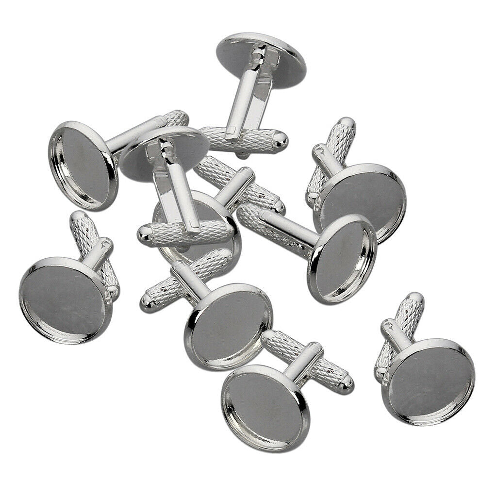 10pcs Blank Round Cuff Link Setting Base Pad Cuff Links Jewelry Findings DIY