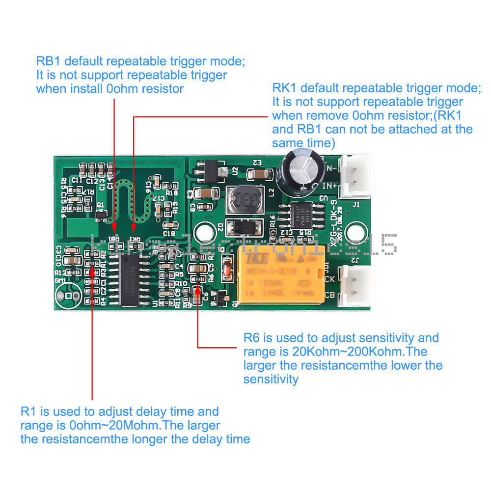 1X Microwave Radar Sensor Relay Output Switch Controller Human Body Induction