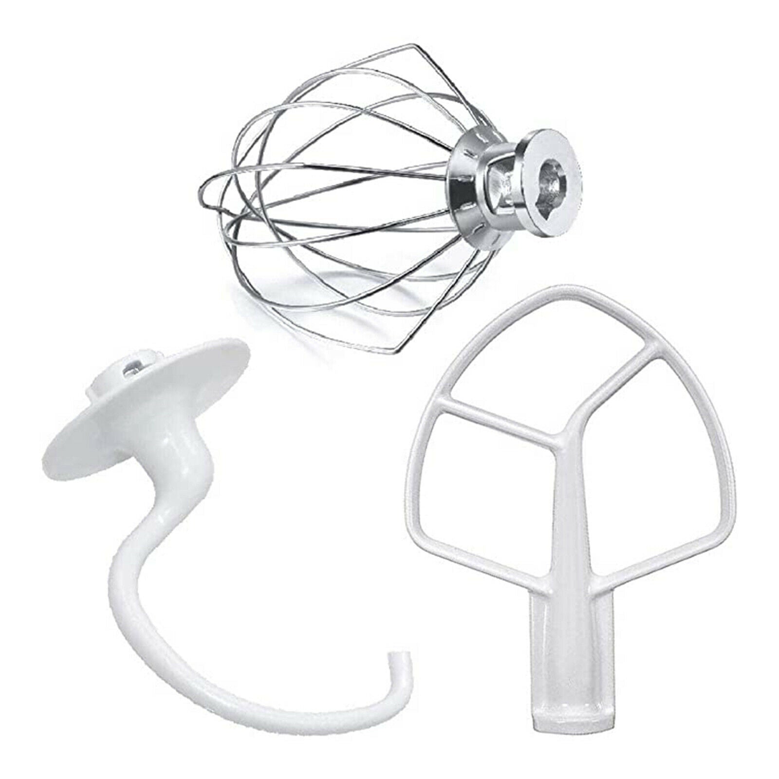 3Pack Mixer Replacement Flat Beater Wire Whip Dough Hook for K4SS KDM5 KSM50