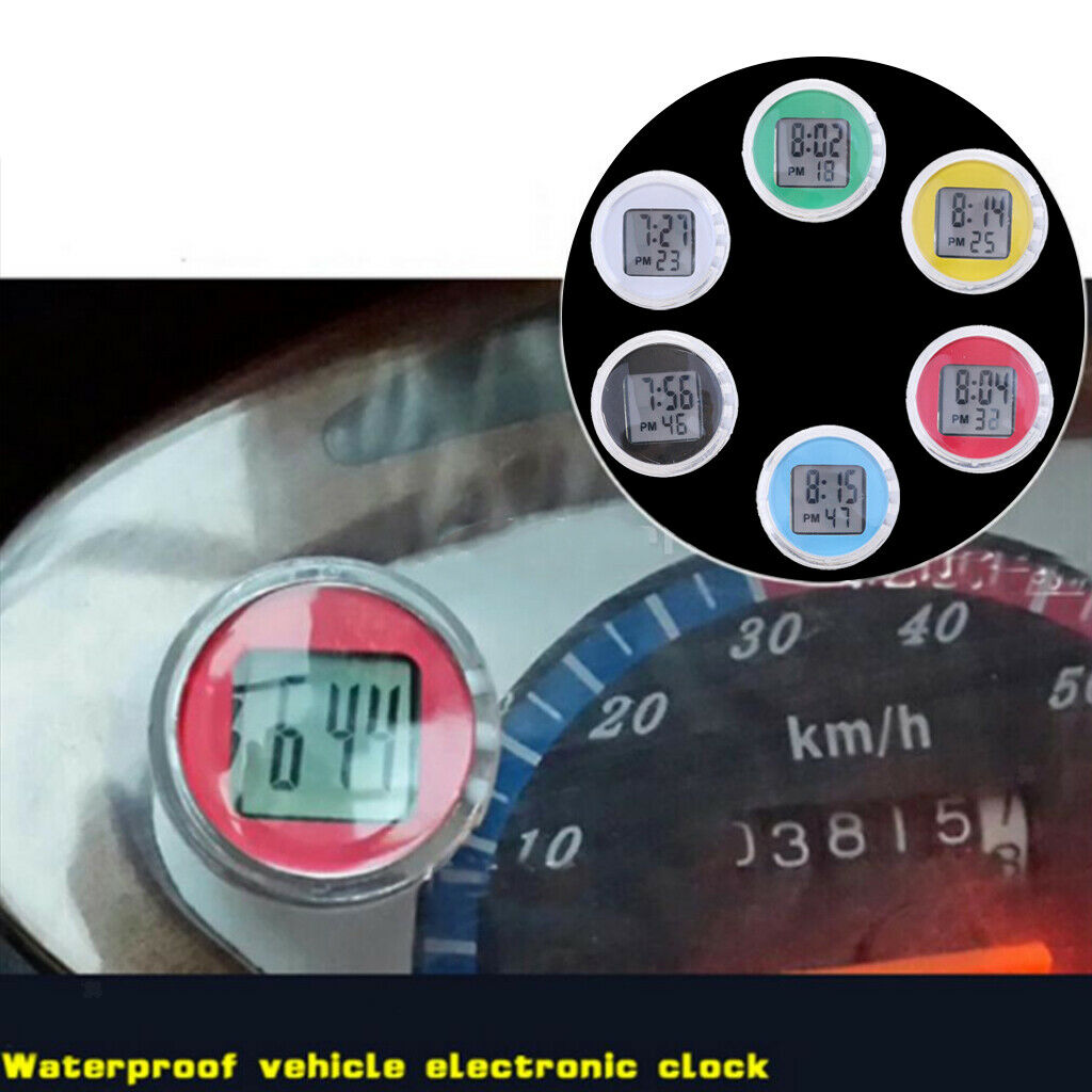 2pcs Universal Motorcycle Clocks /Watch, Digital with Hour/ Minutes/ Seconds