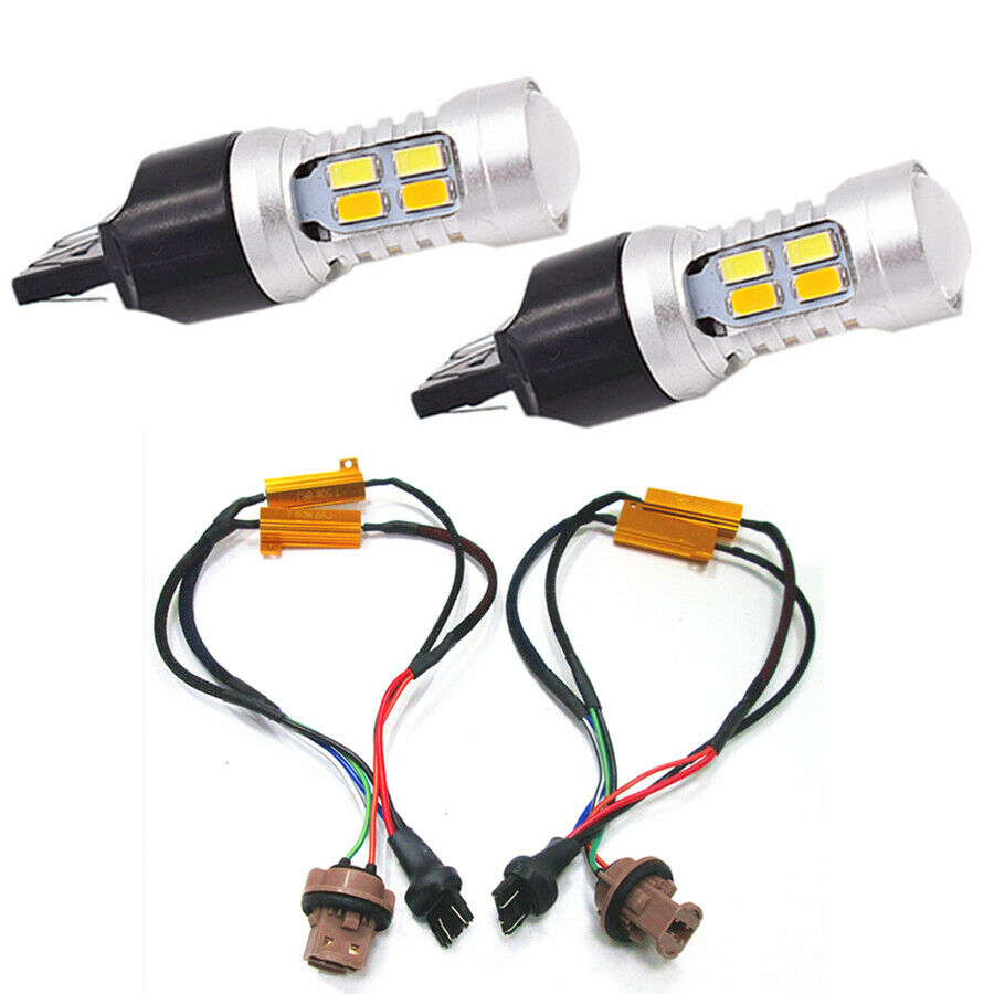 2x Car Turn Signal/Side Marker Light Plug and Play with 50W 6-ohm Load Resistors