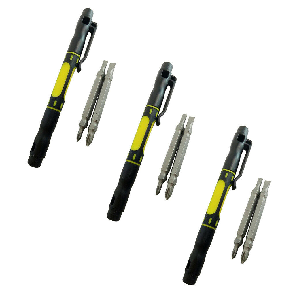 3pcs Steel 4 in 1 Bi-Material  Screwdriver Set Handy Repair Tools Kit
