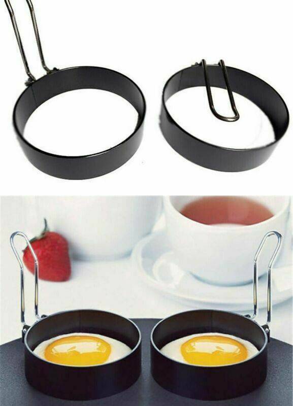 1PC NON STICK EGG RINGS ROUND Stainless Steel HANDLE FRYING PAN PANCAKE COOKING