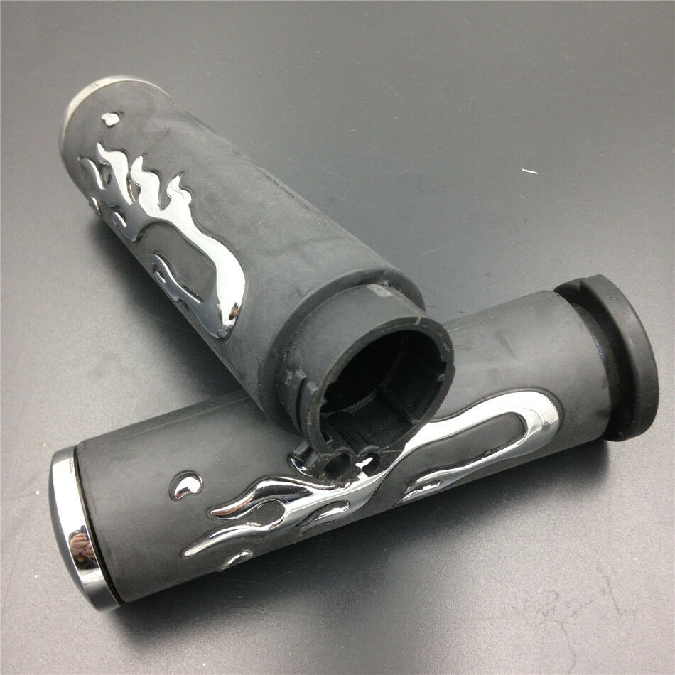 1" 25mm Aluminum&Rubber Flame Hand Grip Motorcycle Dirt Pit Bike Handlebar Grip