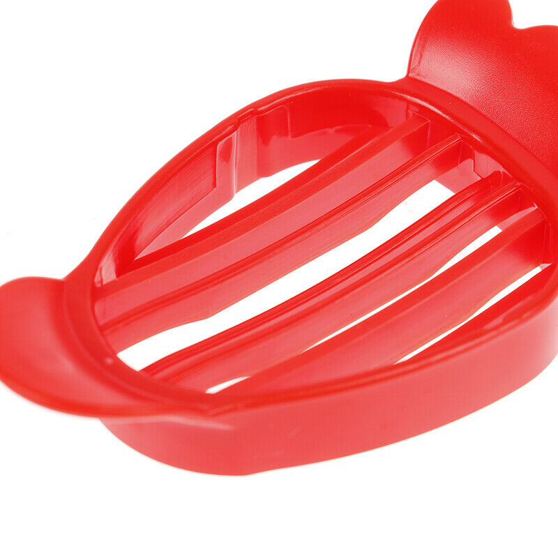 Red Strawberry Slicer Fruit Carving Tools Salad Cutter Berry Plastic Kitchen Rf