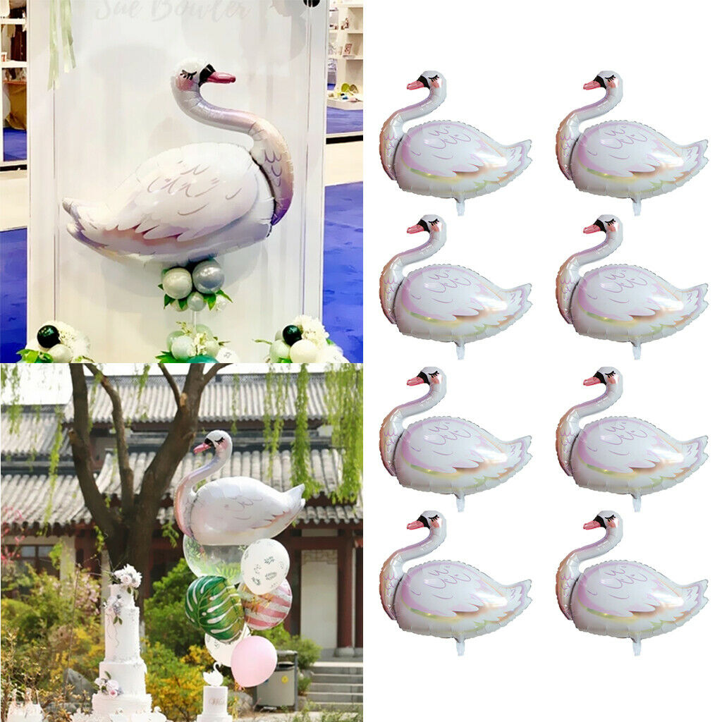 8pack Cute Party Balloons Aluminum Foil Wedding Xmas Ornaments White Swan