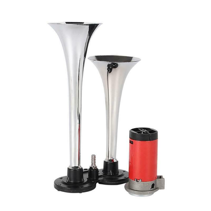 Double Tube Metal Car Horn 600DB Loud Trumpet Train Electric Air Horn Speakers