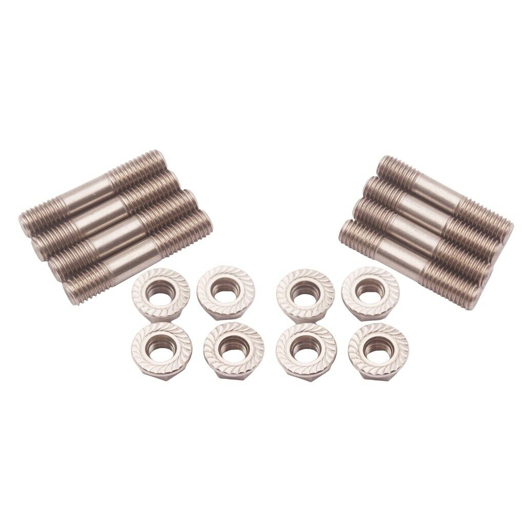 8x 304   M8X1.25 Stud & Flange Nuts 42mm For T25 T28 Turbo Exhaust System