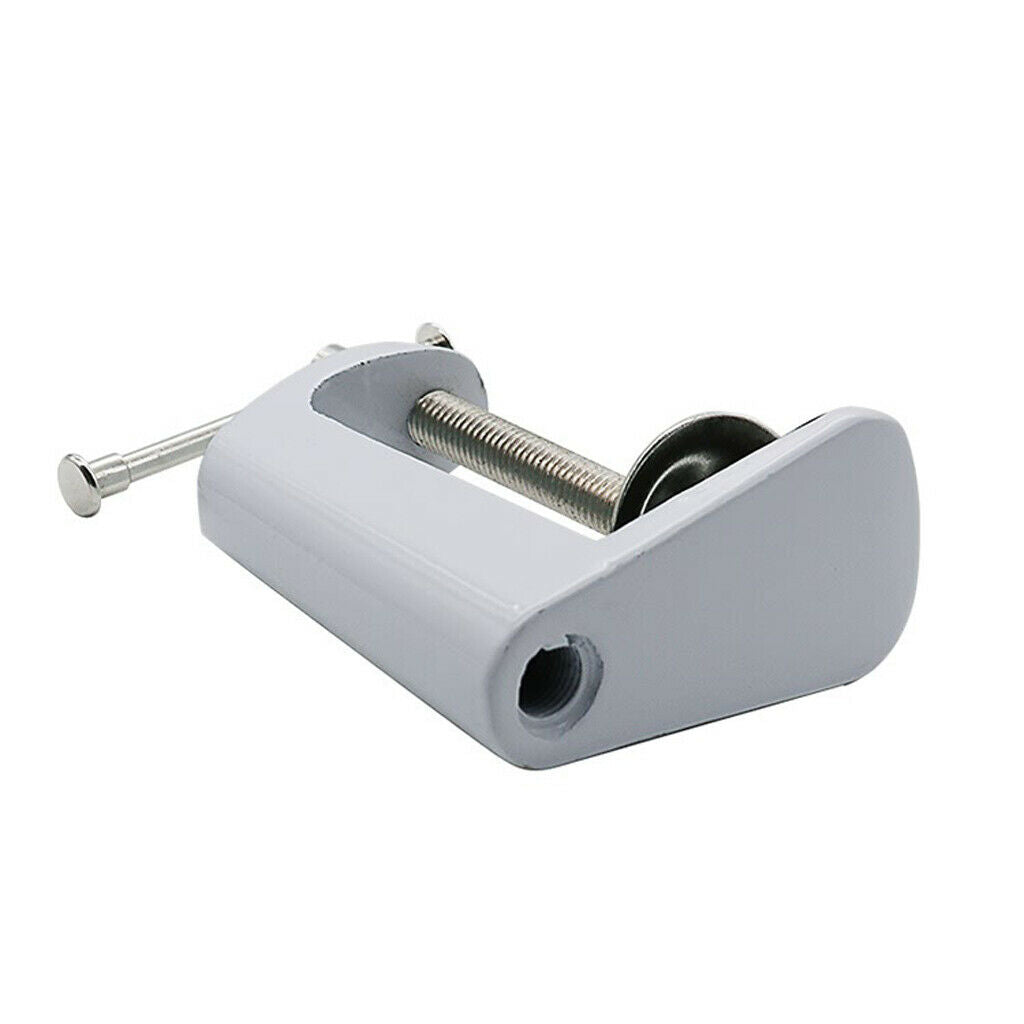 Metal Adjustable Arm Desk Clamp Table Lamp Clip Holder Stand White
