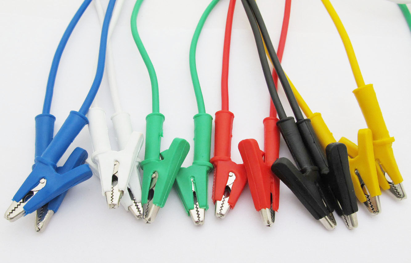 1set High quality Double Alligator silicone cable 6 color