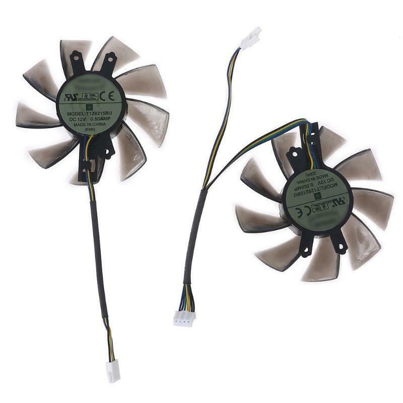 2PCS T129215BU Graphics Card Cooling VGA Cooler Fan 4Pin 12V 0.50A for GALAX GTX