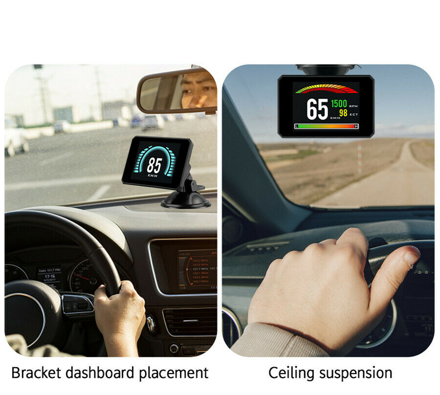 P16 OBD2 Digital 3.9'' HUD Head-up Display Rotatable Suction Cup Bracket Style