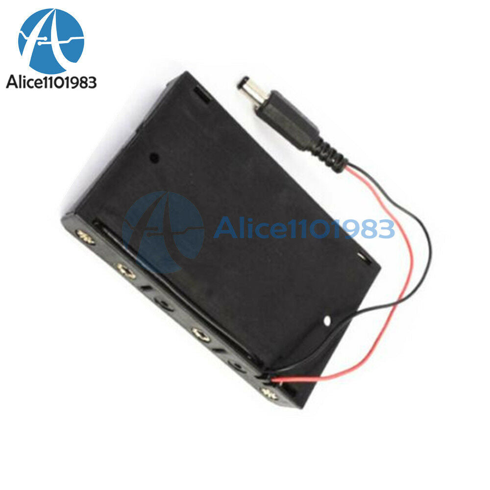 9V 6xAA 6*AA Battery Holder Box Case with DC 2.1 Power Jack Wire Lead
