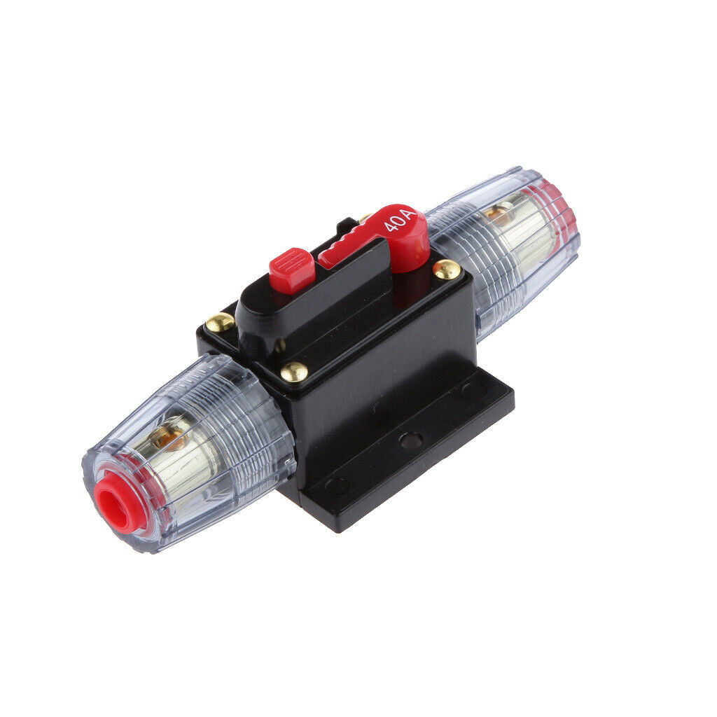 2xIn-Line Circuit Breaker Stereo Audio Car Fuse Holder DC12-24V(40Amp+60Amp)