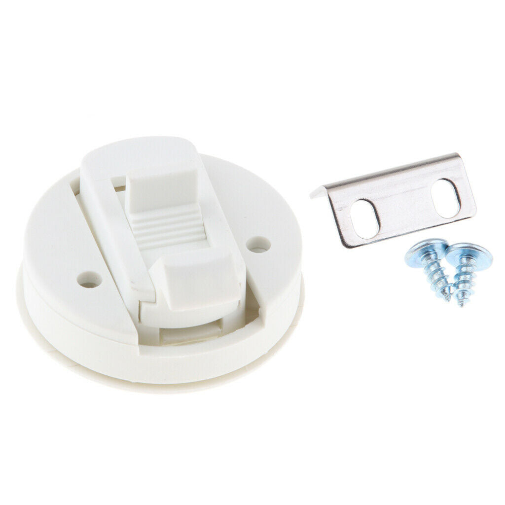 White Boat Car Locker Hatch Slam Latch 2.4" Round Marine Lock Flush Handle