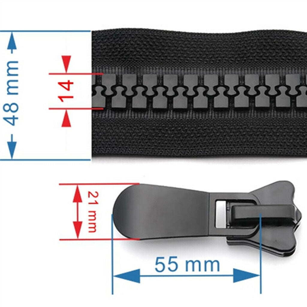 2pcs 42 Inch #20 Seperating Zipper w/ Metal Double Pull Tab Slider for Boat