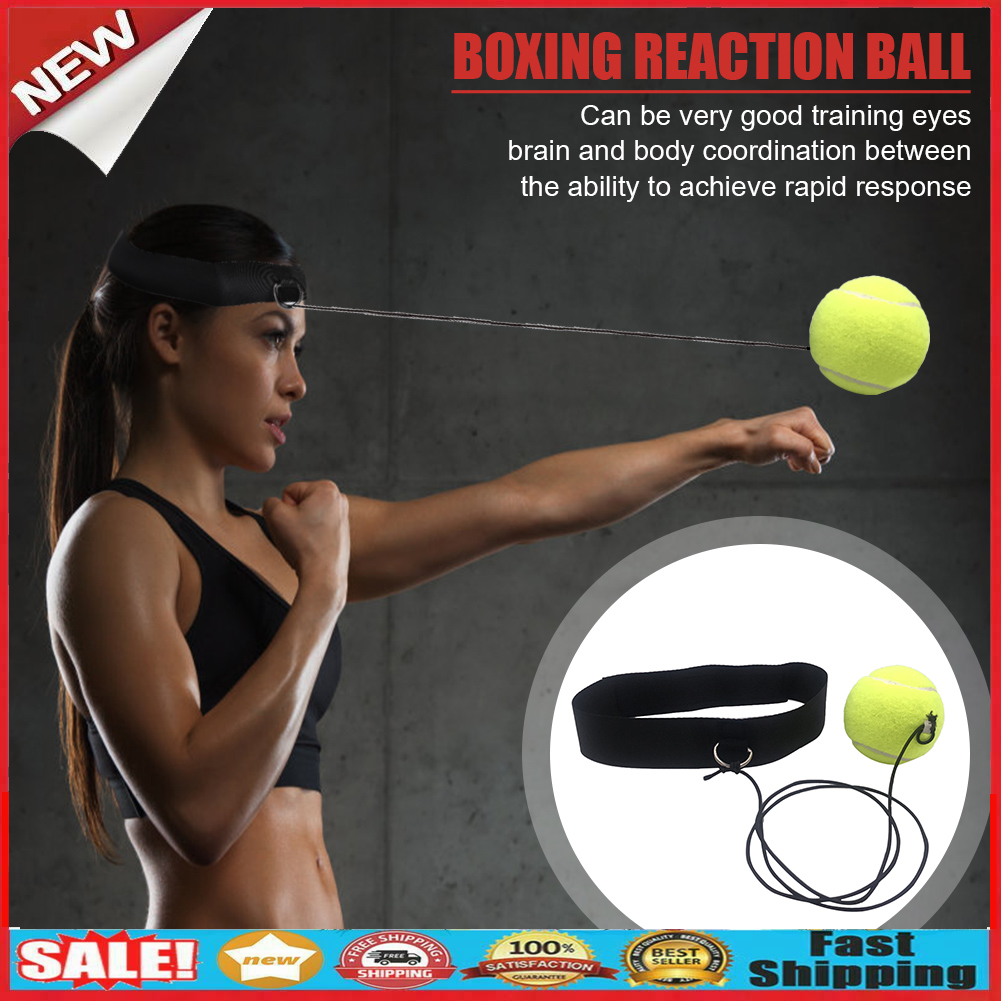 4x Muay Thai Hand Eye Training Ball Boxing Reflex Speed Ball with Headband @