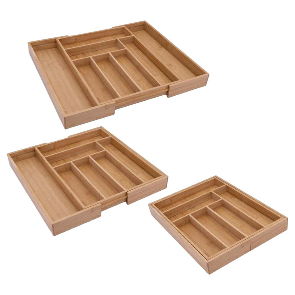 Retractable Cutlery Organizer Utensils Storage Compartments Knives Organiser