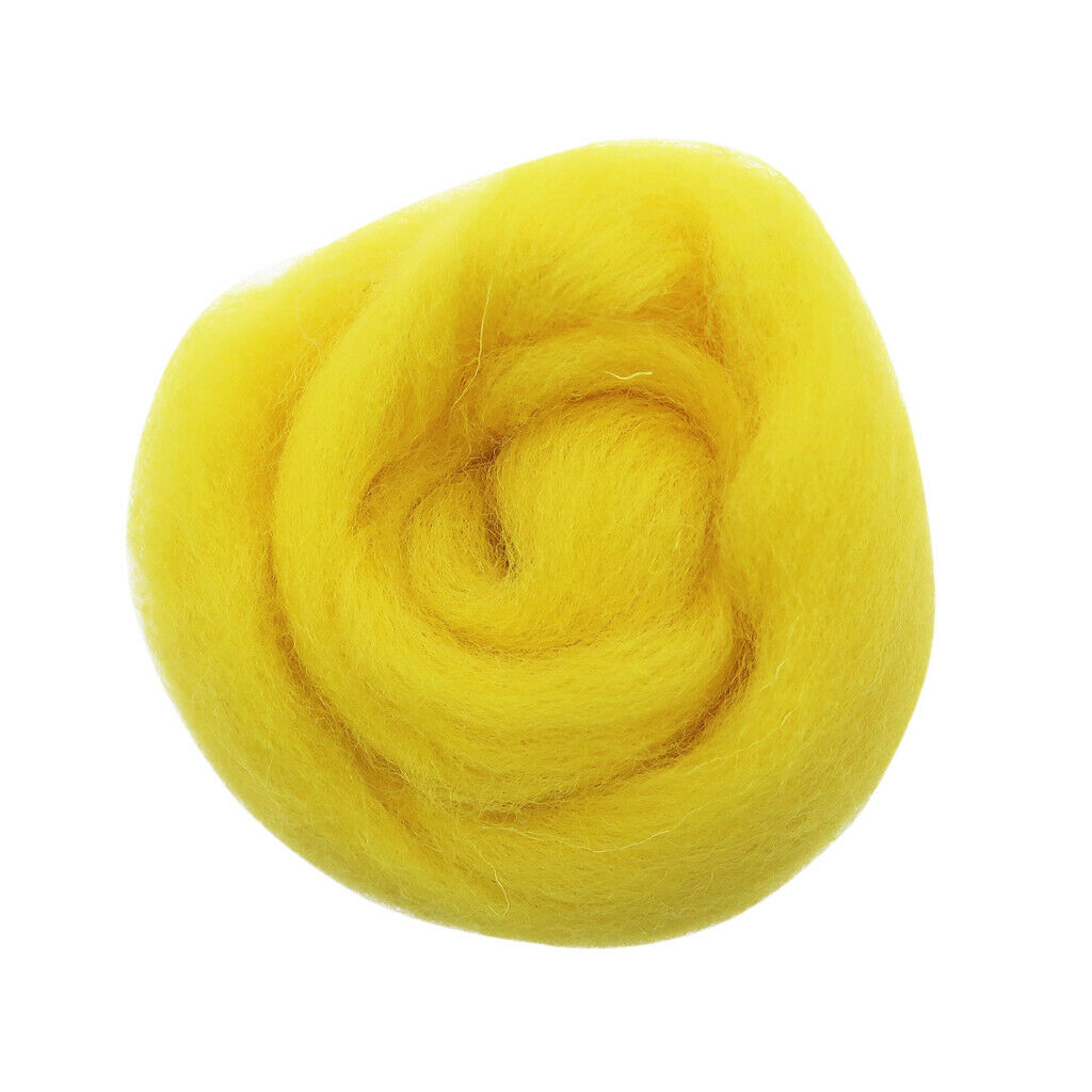 10g Wool Top Roving Felting Wool Spinning Felting Fiber Yellow