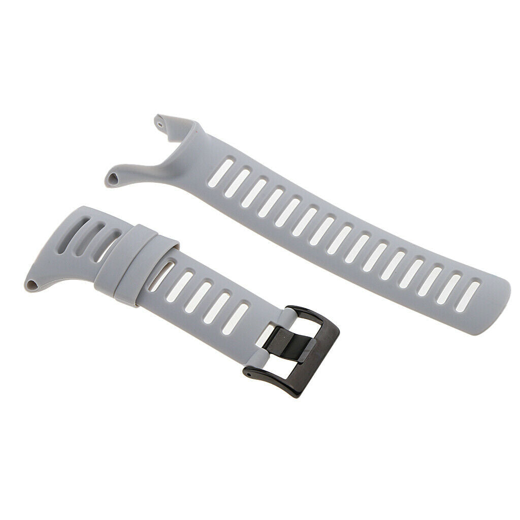 Rubber Wristwatch Bands for Suunto Ambit3 Ambit 2 Ambit 1 Black Gray