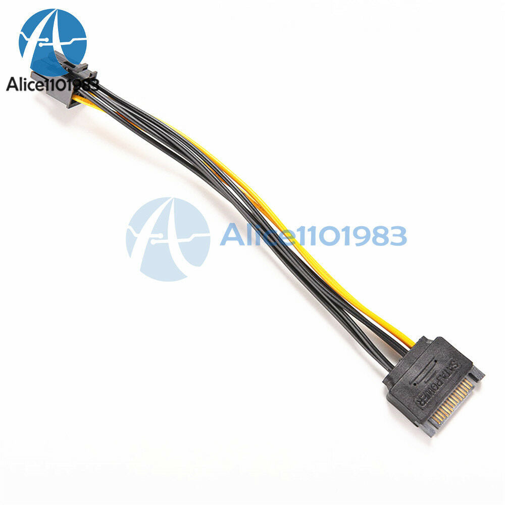 SATA 15 Pin Male to 6 Pin PCI-Express PCI-E Card Power Adapter Cable 20cm Gift