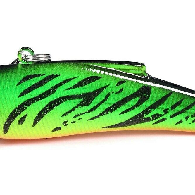 10x VIB Winter Ice Sea Fishing Lures 7cm 18g Hard VIB Crankbait Wobblers 6# Hook