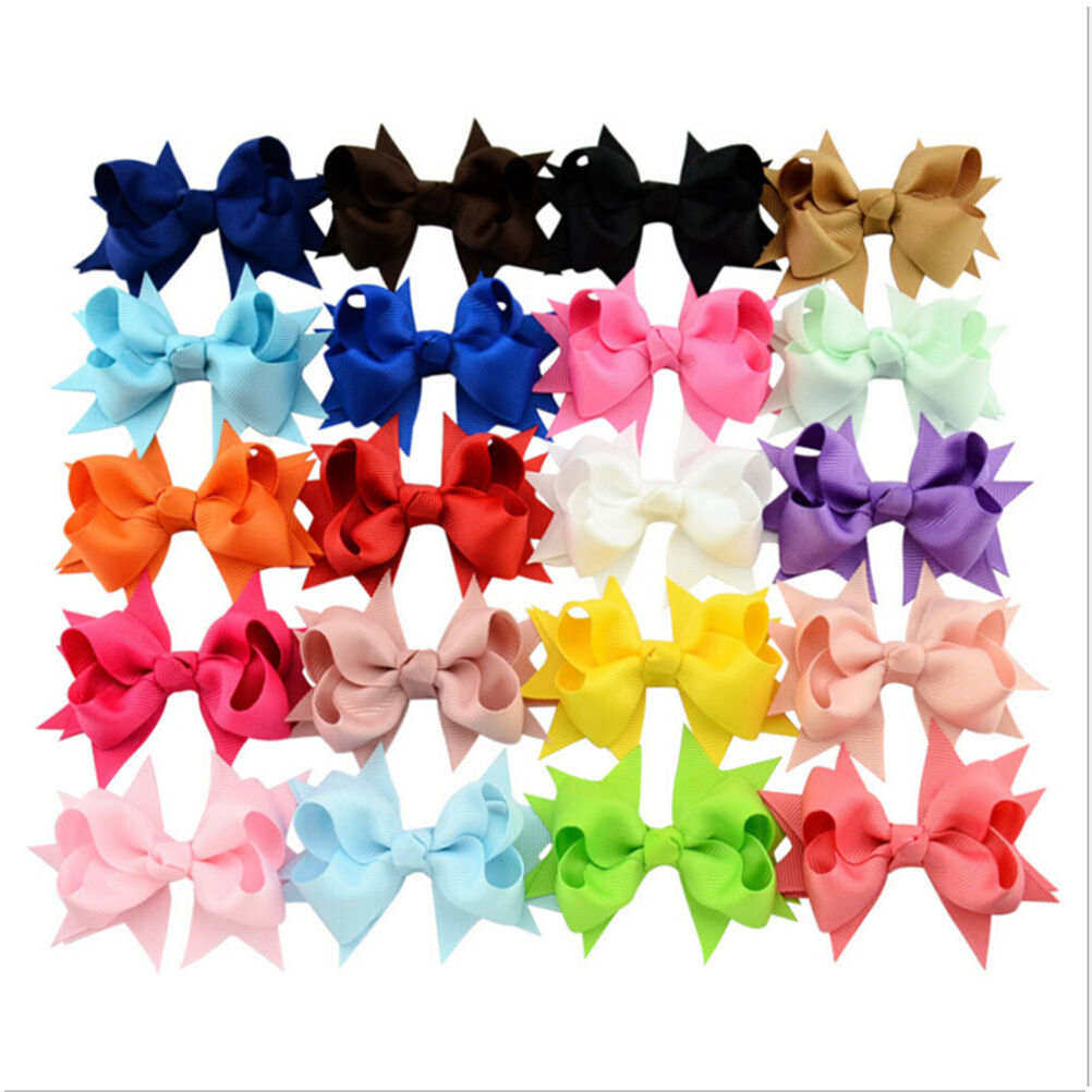 20X Baby&Kids Children Girl Bow Ribbon-Alligator Hair Clip Hairpin Accessorie Rf