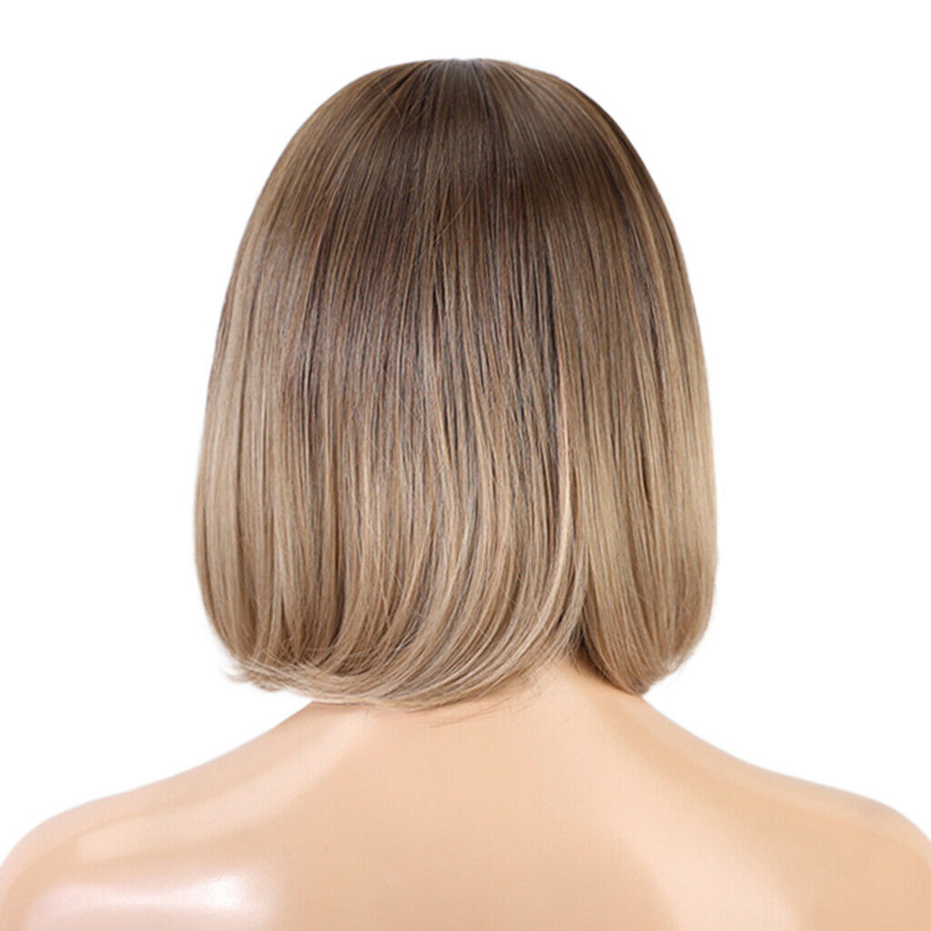 12'' Charming Women's Bob Wigs with Neat Bangs for Party Dating Costume