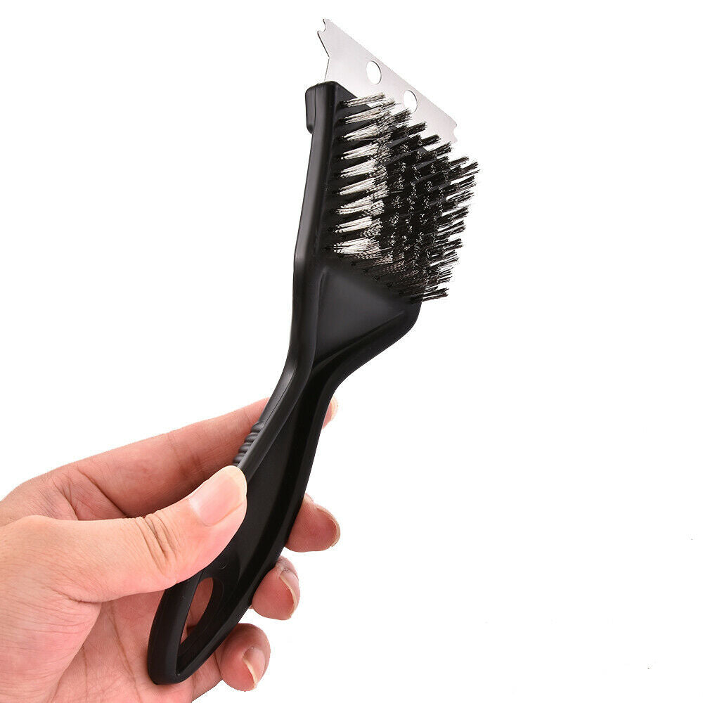 Stainless Steel Wire  Brush With Scraper Filler BBQ Grill Oven Racks Clean Tools