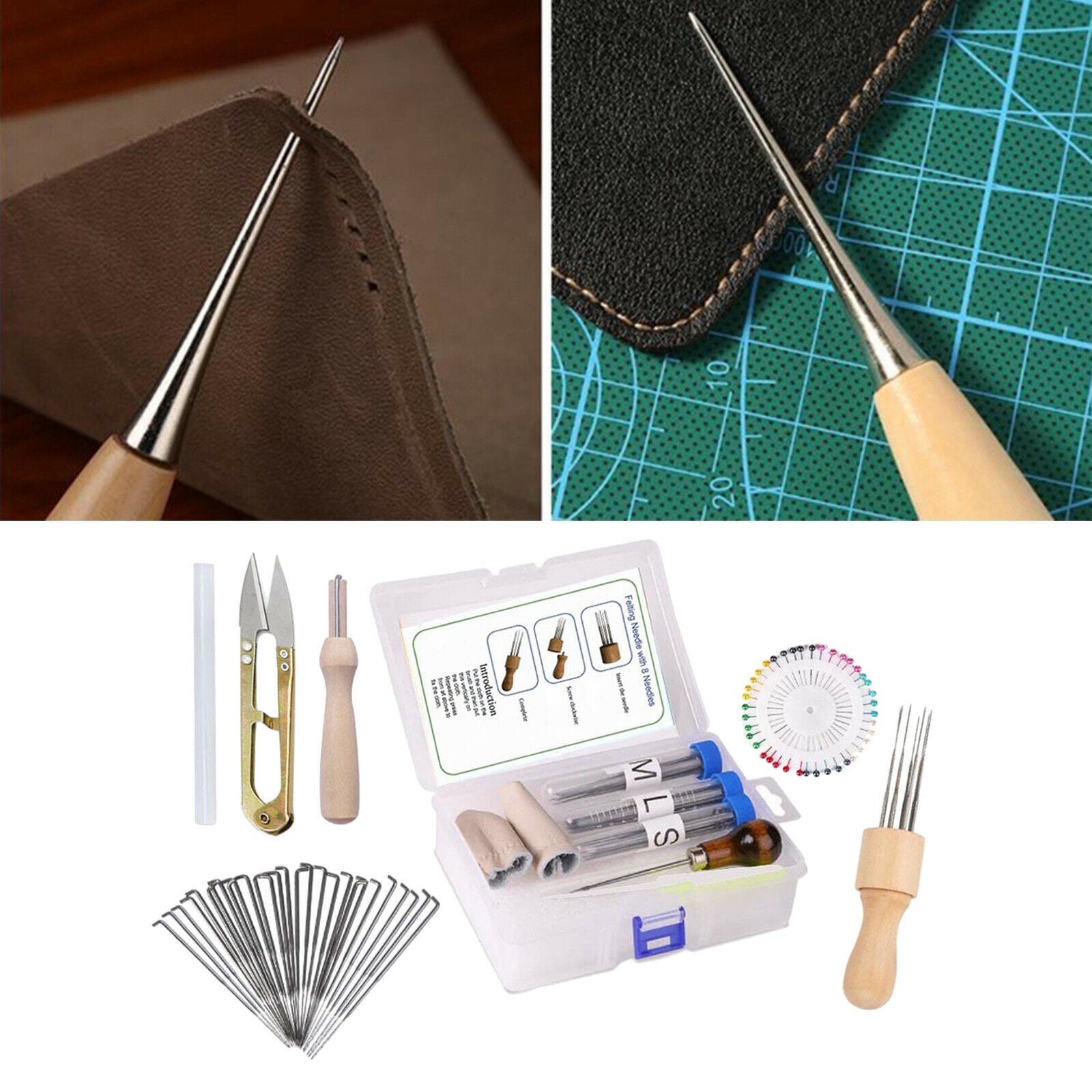 109pcs Needle Felting Tools with Felting Needles Storage Box Wool Projects