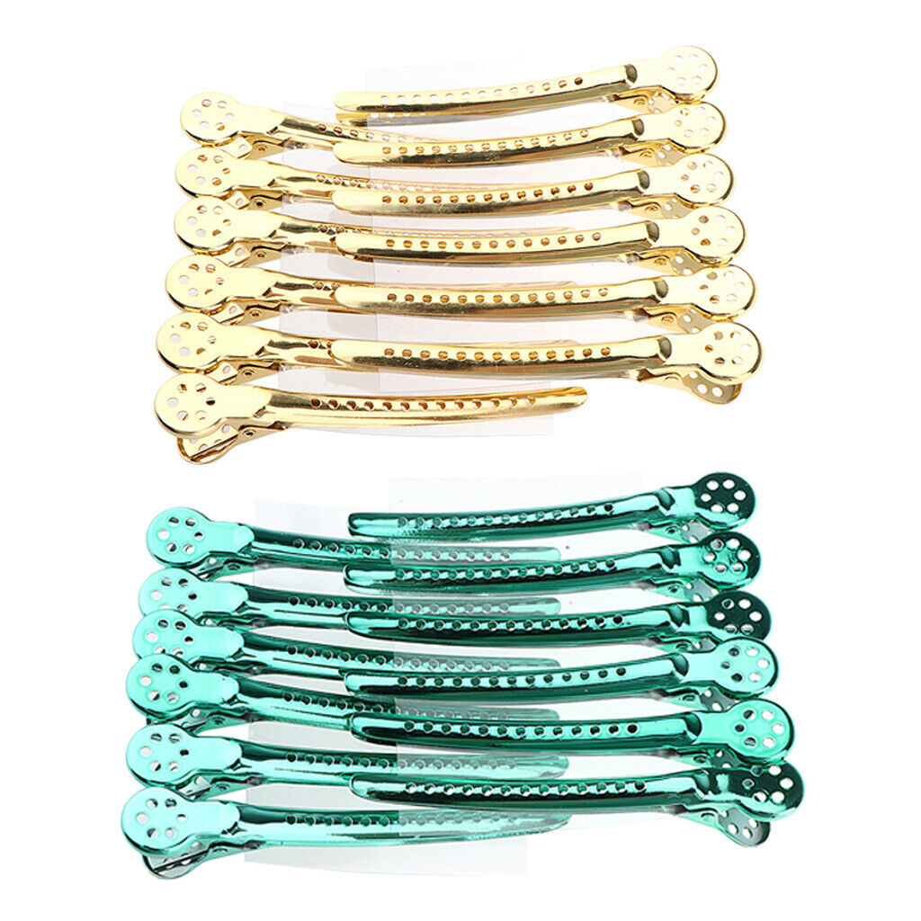 24Pcs Stainless Steel Duck Sectioning Clips Barber Haircut Styling Clamps