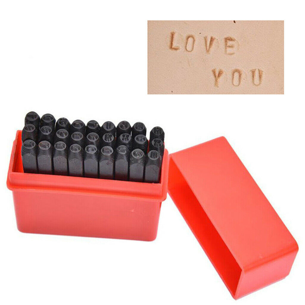 5mm 27x Steel Number Letter Metal Punch Set Stamp Automatic Center Alphabet
