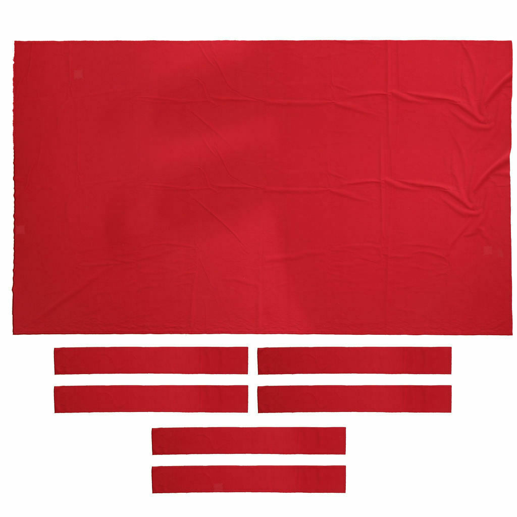 9ft Worsted Pool Table Cloth Billiard Felt w/ Cushion Strips for Red