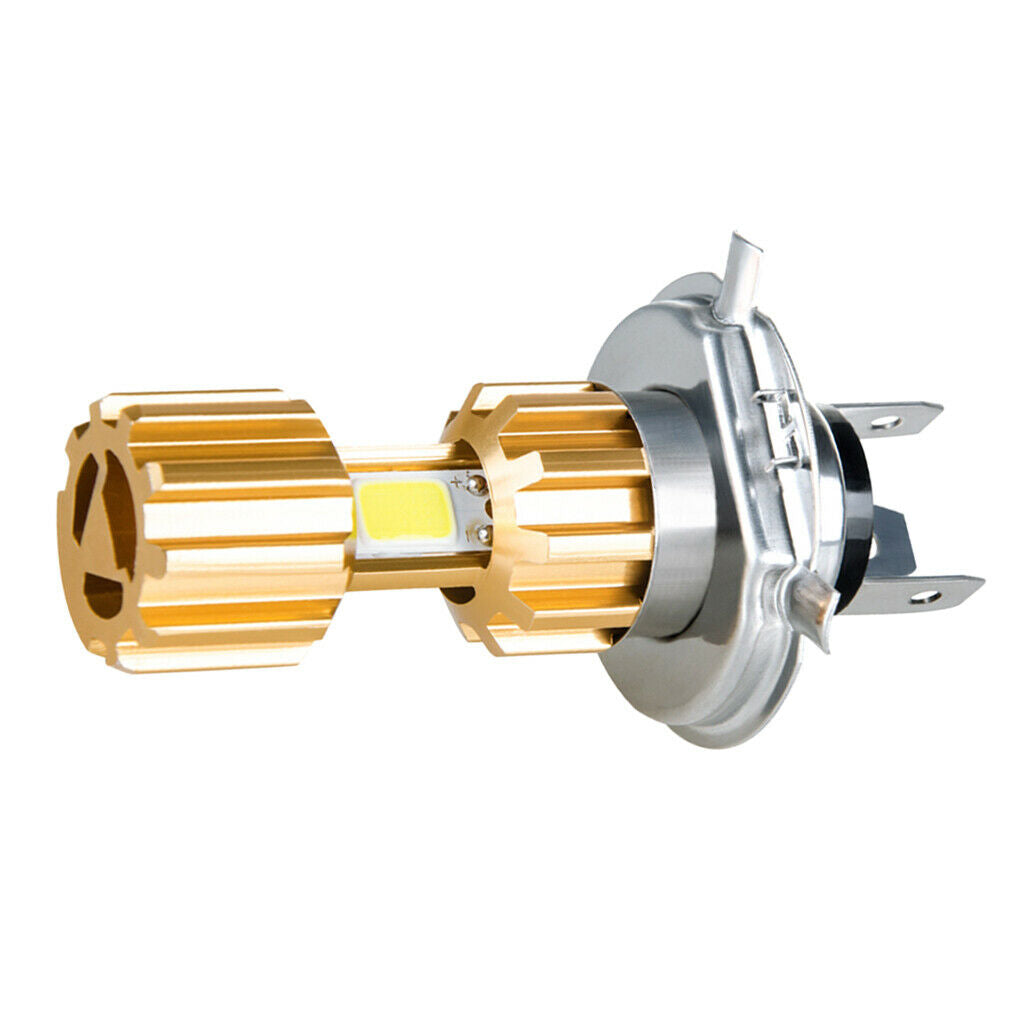 H4 LED Headlight Bulb, LED COB Chip 3400LM 18W/12W 6000-6500K White Motorbike