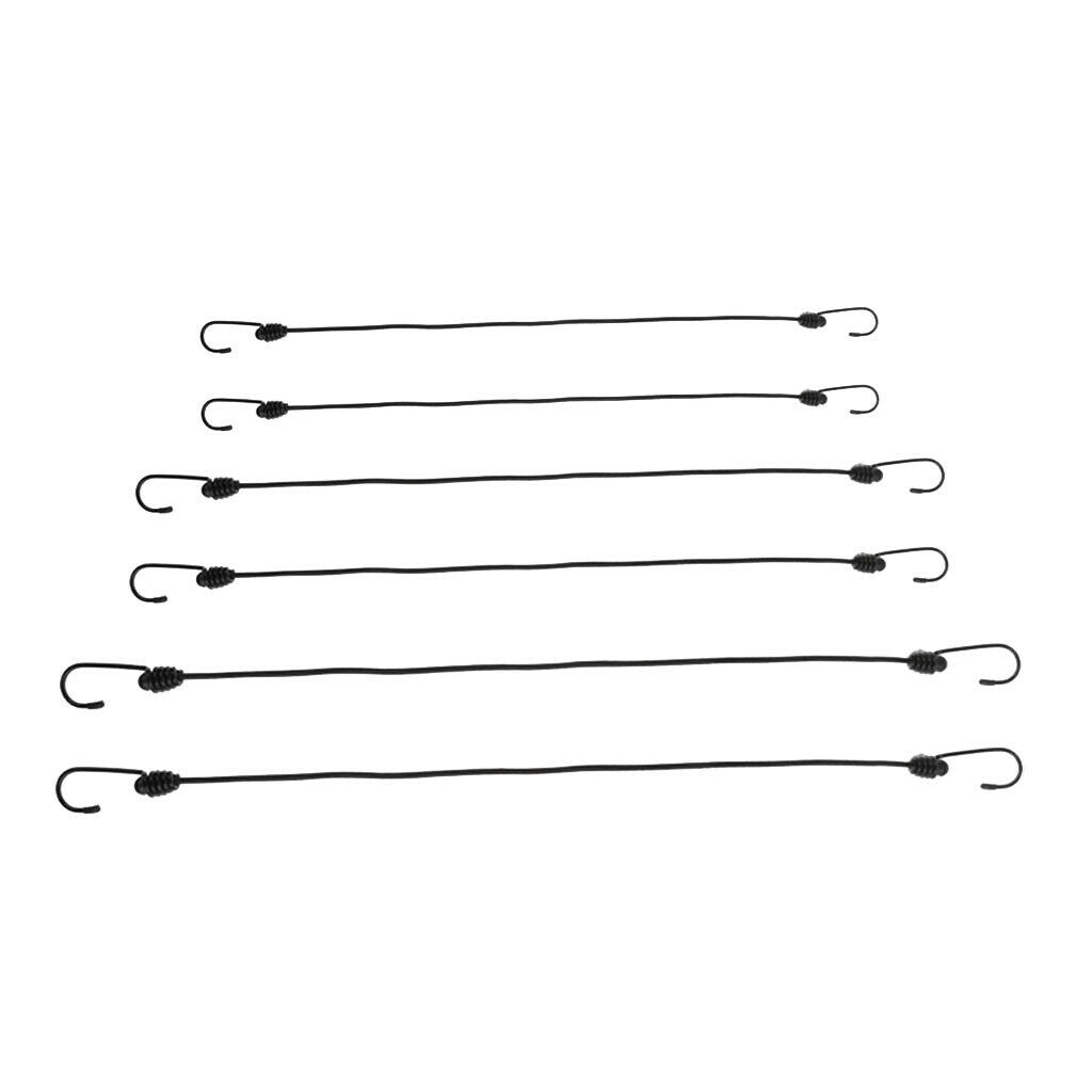 6pcs 47cm 60cm & 76cm Bungee Shock Cord Tarp Elastic Rope - Tent/Tarp Fixing