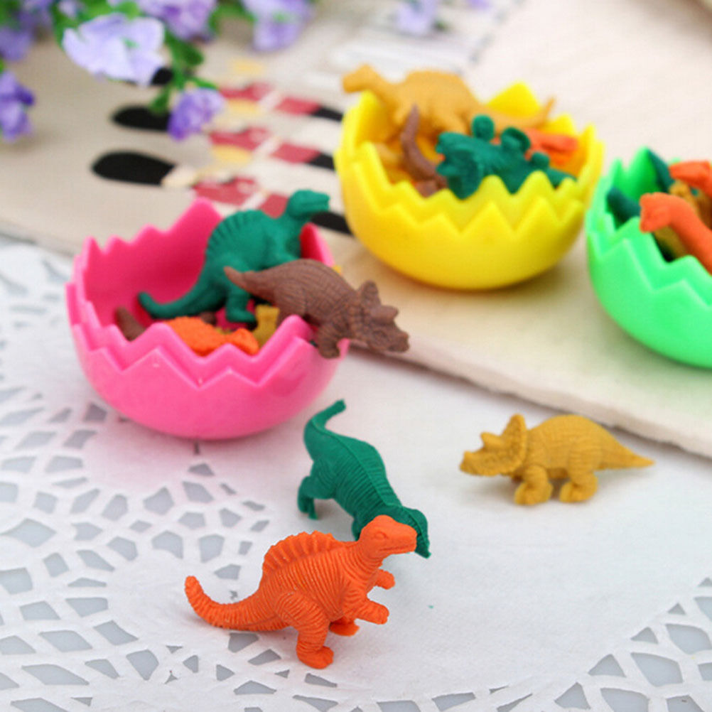 8X Dinosaurs Egg Pencil Rubber Eraser Students Office Stationery Kid To.l8
