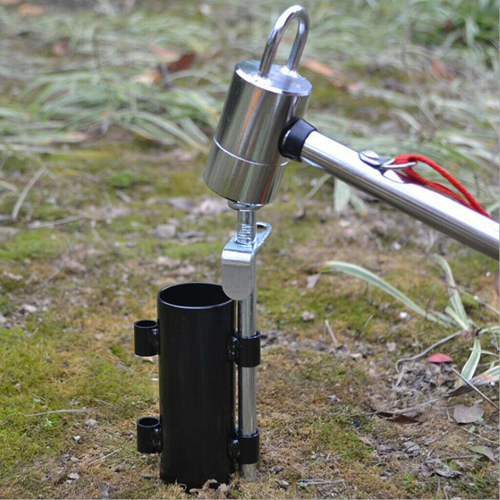 Metal Solid Canopy Pole Holder Camping Awning Tarp Rod Support Stand Camping