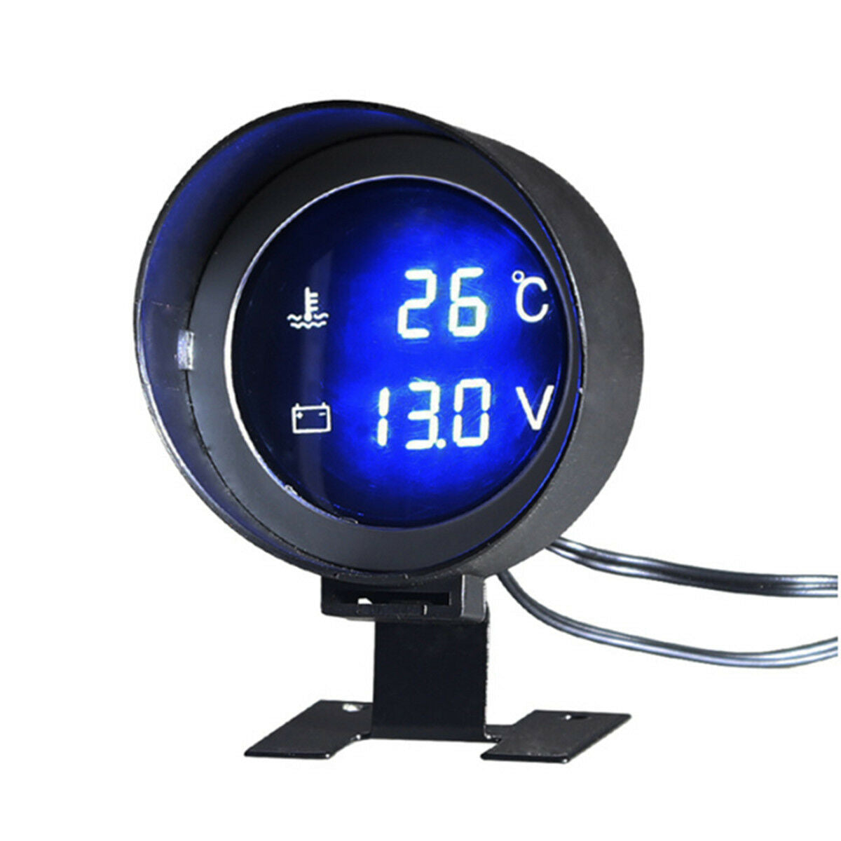2in1 Car Water Temp Temperature Meter & Voltmeter Gauge Blue LED Digital Display