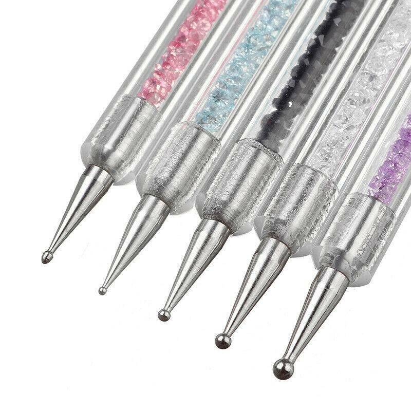 5 pcs Nail Art Pen 2-Way Dotting Drawing Painting UV Gel Liner Polish Brush Set