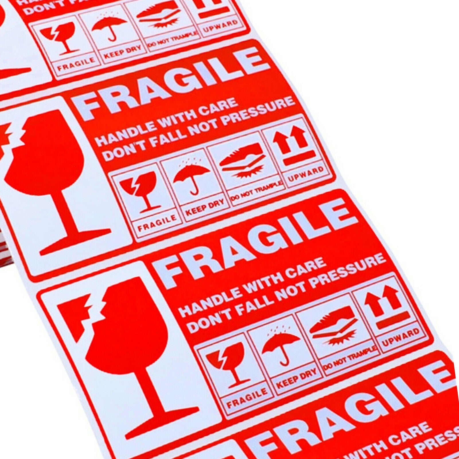 1 Roll 300 Labels Red Fragile Stickers Packing Decoration Labels Handy