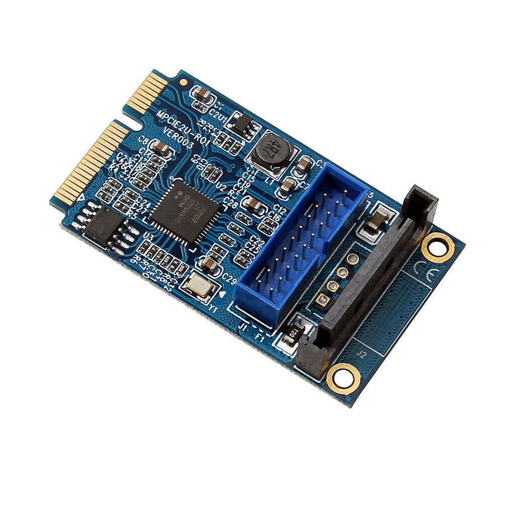 Mini PCIE PCI Express to Dual USB 3.0 ports 19pin 20pin Expansion Adapter Card
