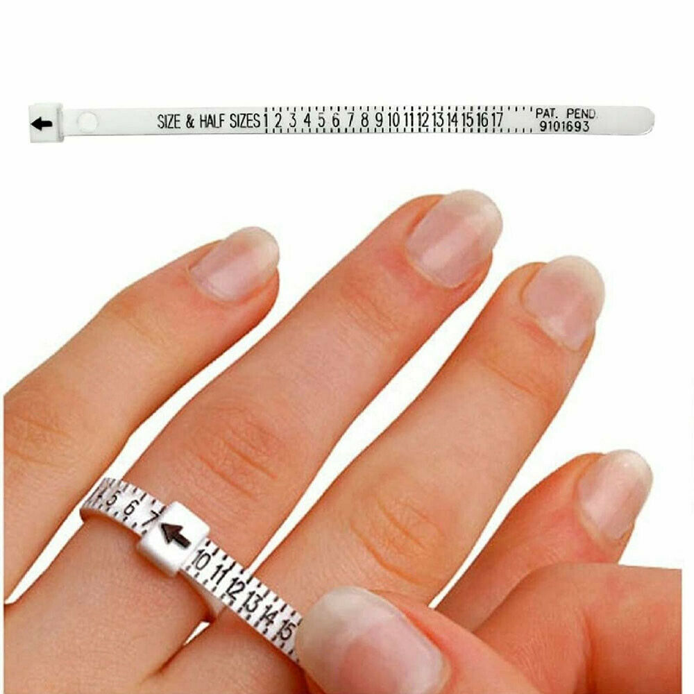 5pcs Ring Sizer Measure Tool Gauge Plastic Finger Sizing Finder Useful 1-17