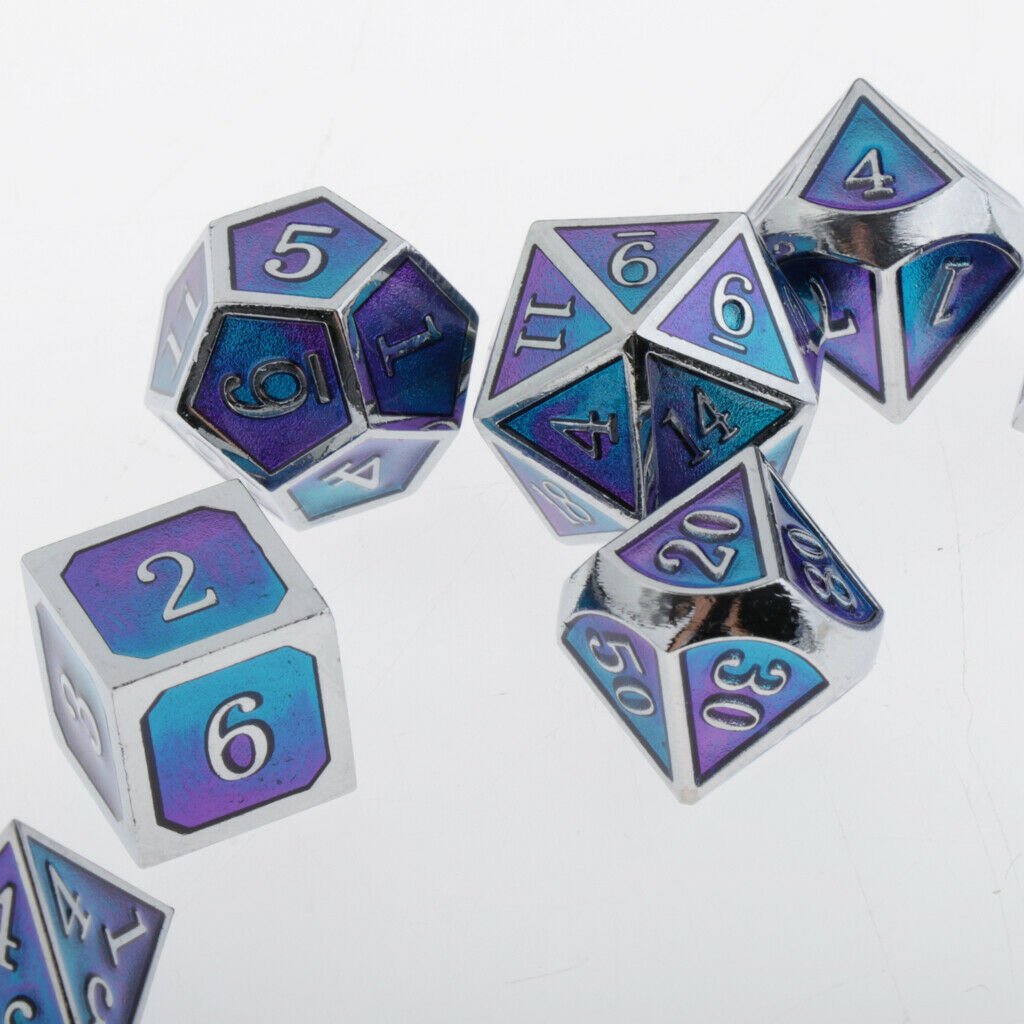 7x 16mm Multi-sided Dice D4 D6 D8 D10 D12 D20 Die for MTG RPG Casion Game D