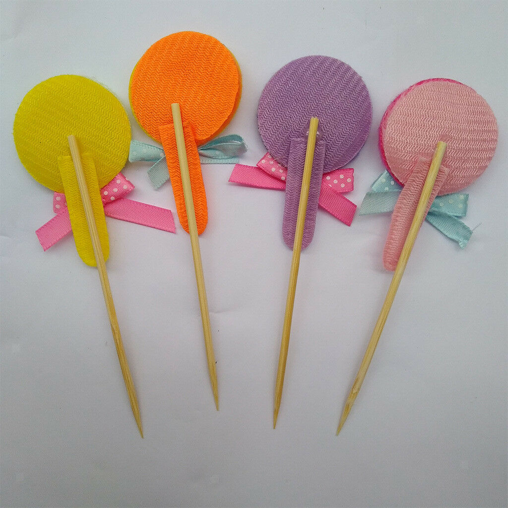 5pcs Lollipop Cake Topper Embellishments Cupcake Picks Party Supplies Decor