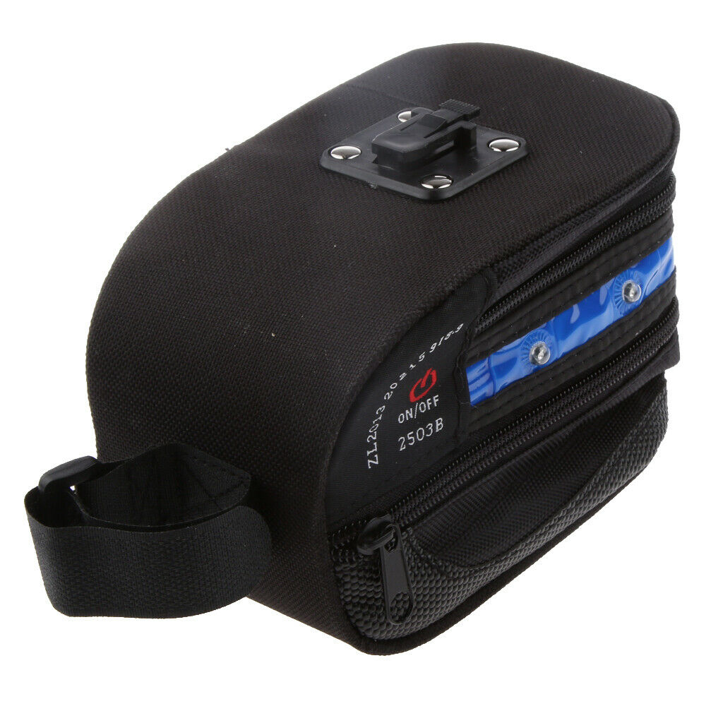 Cycling Bike LED Tail Lights Reflector Saddle Bag Seat Pack